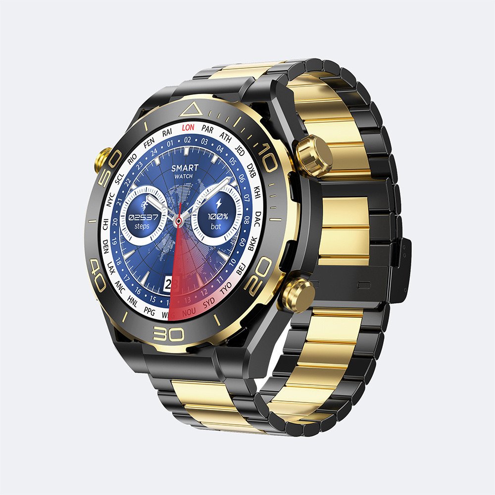 Z91 ProMax 1.52 inch round AMOLED screen Smartwatch reloj inteligente Wireless Charging Golden Metal Belt Smartwatch Z91 Pro Max
